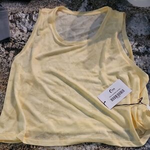 Zyia Women's Yellow Mesh Top Xxxl